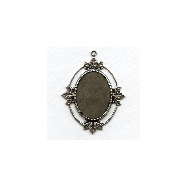Floating Leaves Settings 25x18mm Oxidized Silver (2)