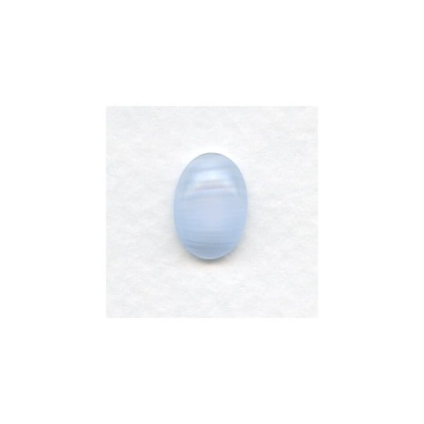 Blue Lace Quartz Czech Glass Cabs 14x10mm