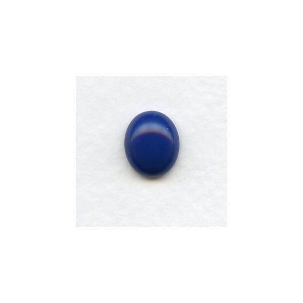Lapis Blue Oval 12x10mm Glass Cabochons