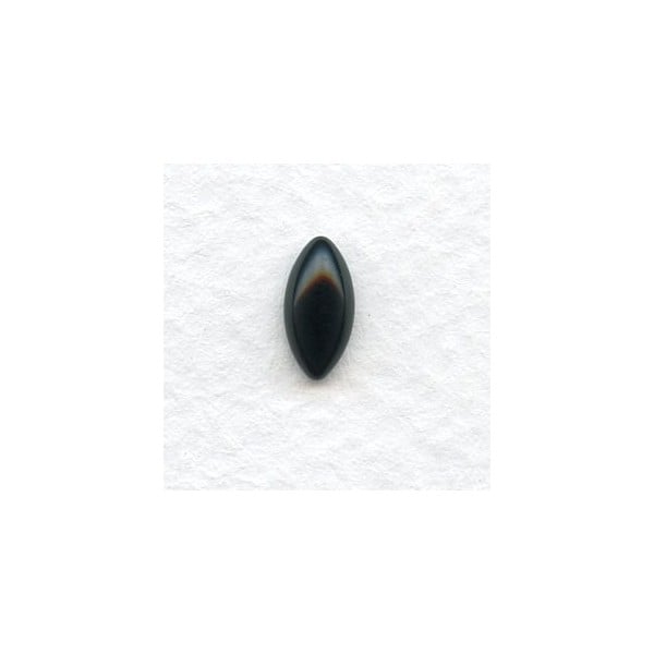 Jet Medium Dome Glass Navette Shape Cabs 10x5mm