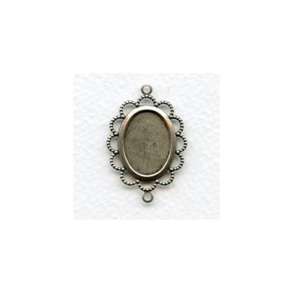 Filigree 18x13mm Setting Connectors Oxidized Silver (6)