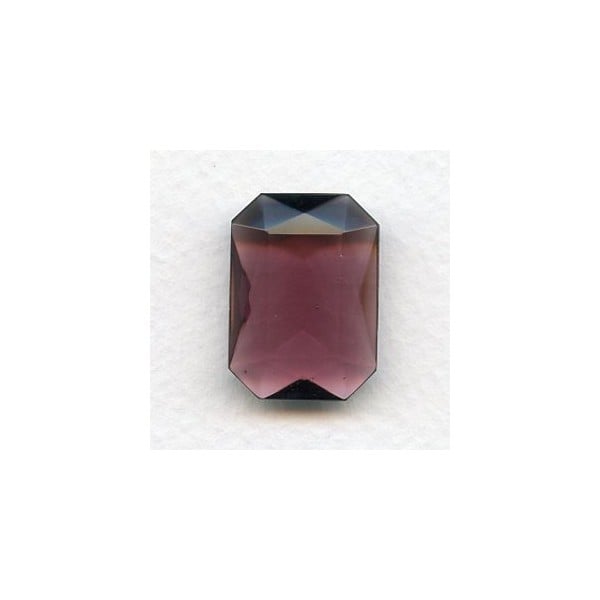 Amethyst Glass Octagon Unfoiled Glass Stone 25x18mm