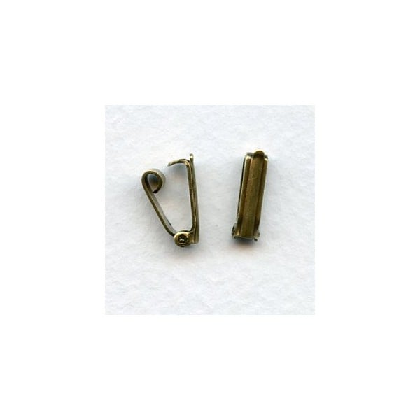 Vintage Style Oxidized Brass Foldover Clasps (12)