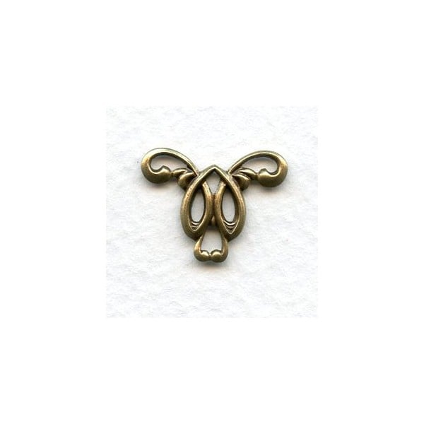 Art Nouveau Style Elegant Connector Oxidized Brass (6)