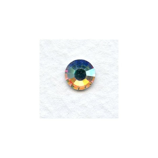 ^Round Crystal AB Foiled Rhinestones Flat Back ss34 (6)