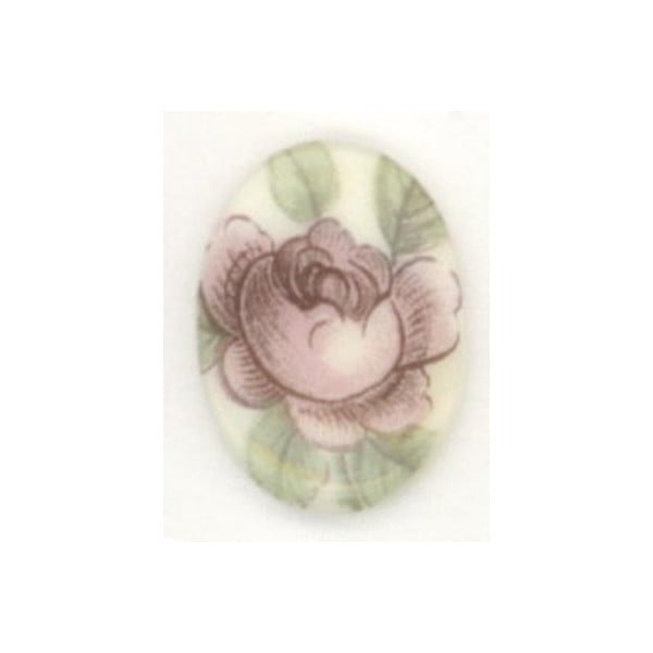 ^Pink Rosebud Cabochon 18x13mm Very Victorian Theme