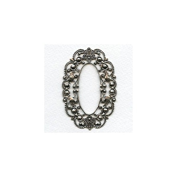 Grand Oval Filigree Framework Oxidized Silver (1)