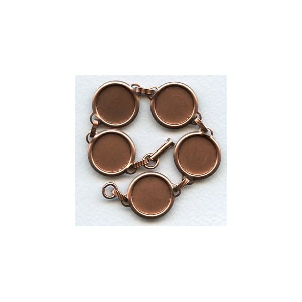 ^Bracelet Finding 18mm Settings Oxidized Copper