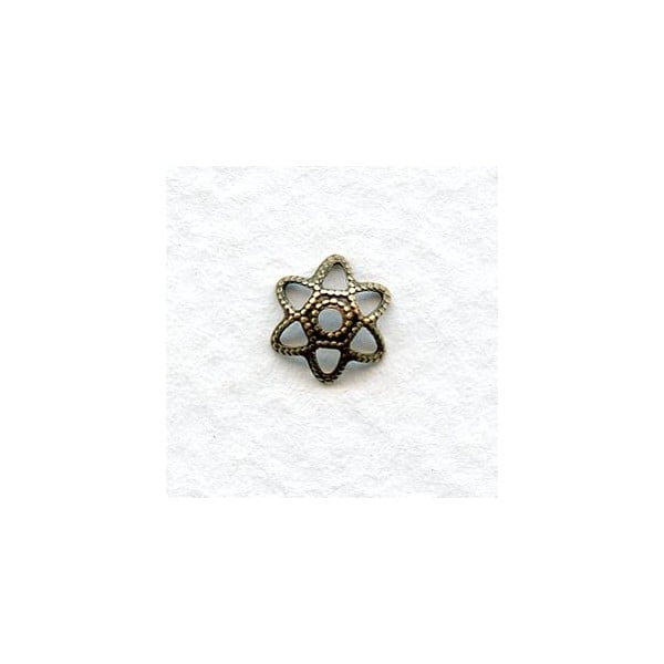Filigree Petal Bead Caps 8mm Oxidized Brass (24)