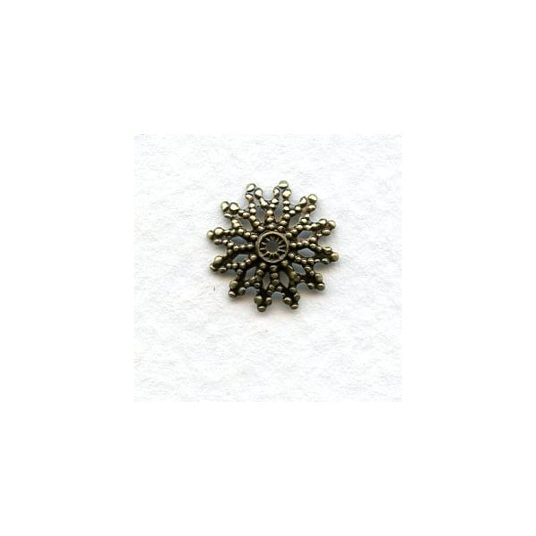 Filigree Flat Bead Caps 12mm Oxidized Brass (24)