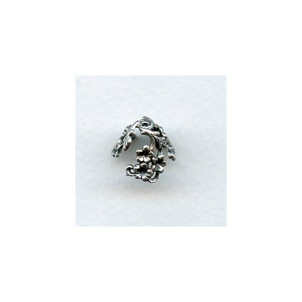 Add Some Bling! Oxidized Silver Floral 12mm Bead Caps (4)
