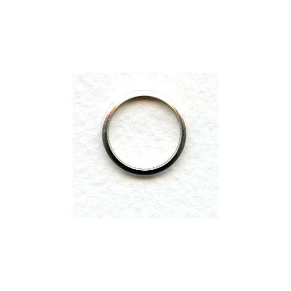 Simple Circle Connector or Eyelet 16mm Oxidized Silver (12)