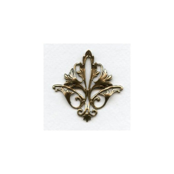 Fleur-de-lys Openwork Oxidized Brass Stamping (1)
