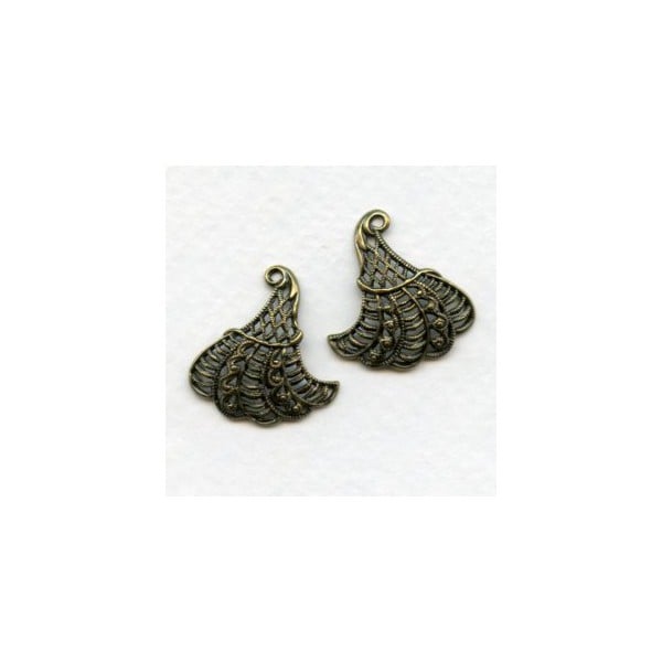 European Filigrees Oxidized Brass Fancy Leaves 22mm