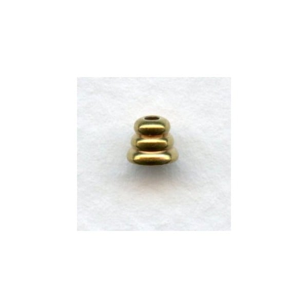 Beehive Spacer Bead Caps 3x4mm Solid Brass (24)