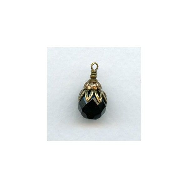 Floral Detail Bead Caps Oxidized Brass 12mm (12) - Image 3