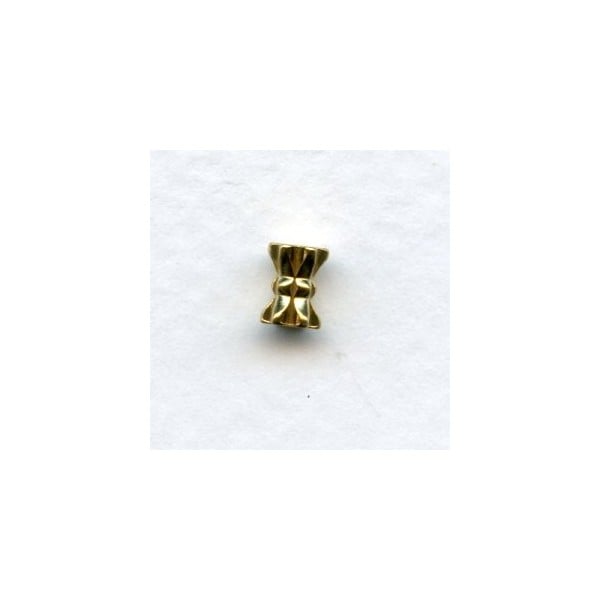 Hour Glass Shape Solid Raw Brass Spacer Beads 3x6mm (24)