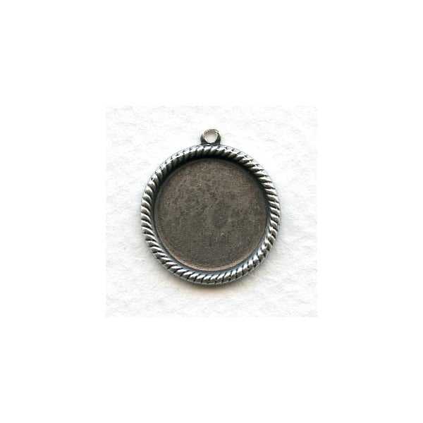 Rope Edge Settings 15mm Oxidized Silver (6)