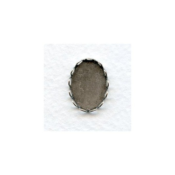 Lace Edge Settings 18x13mm Oxidized Silver (12)