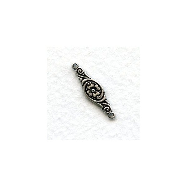 Jewelry Connectors Lovely Floral Oxidized Silver (12)