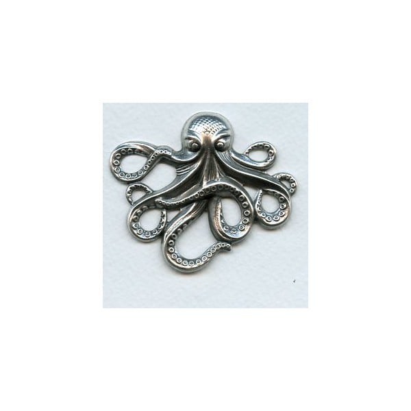 Large Octopus Oxidized Silver 63mm (1)