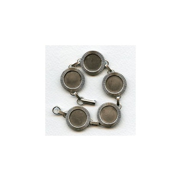 Bracelet Finding 15mm Settings Oxidized Silver (1)