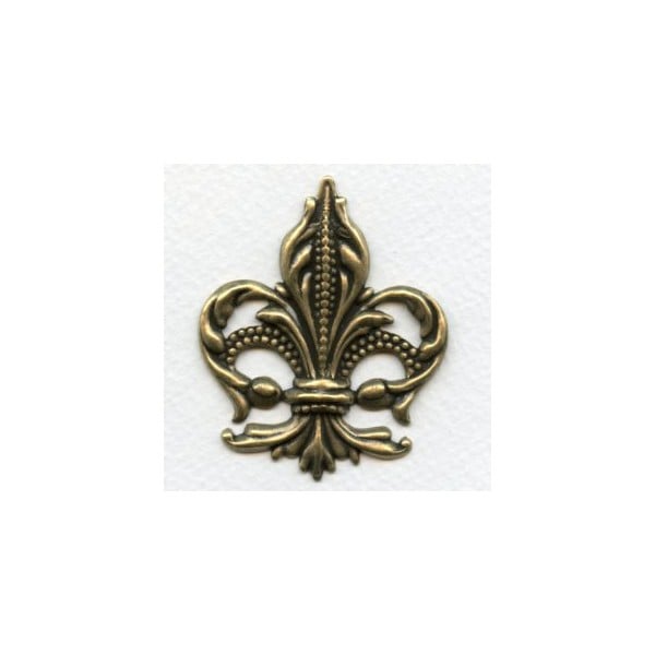 Show Stopping Fleur-de-Lis Stamping Oxidized Brass (1)