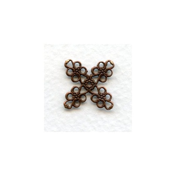 ^Four Point Oxidized Copper Filigrees 16mm (12)
