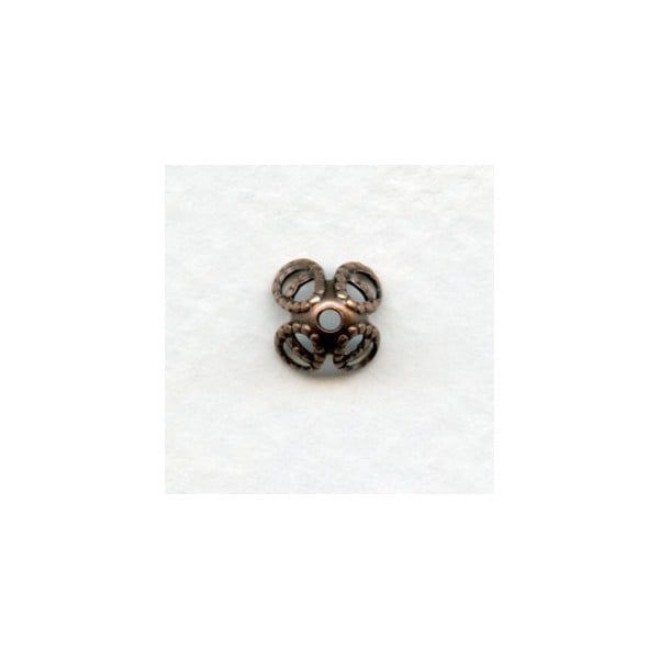 Filigree Bead Caps for 8mm Beads Oxidized Copper (24)