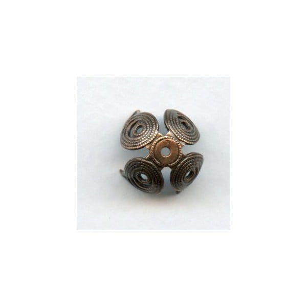 Grand Filigree Petals 13mm Bead Cap Oxidized Copper