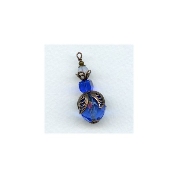 Grand Filigree Petals 13mm Bead Cap Oxidized Copper - Image 2