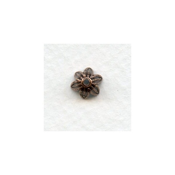 Petal Bead Caps for Pear Shape Beads Oxidized Copper (12)