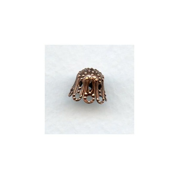 Filigree Bead Caps 11mm Oxidized Copper Plated Brass (12)