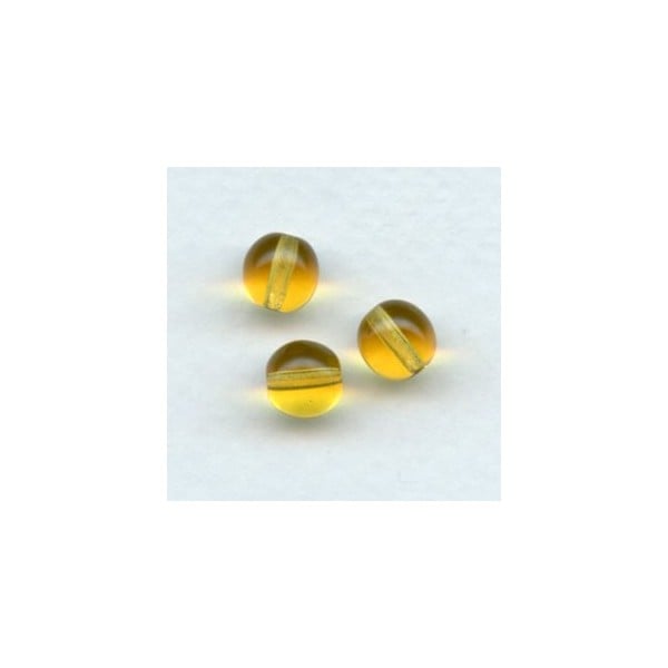 ^Smooth European Glass Druk Beads Topaz 8mm