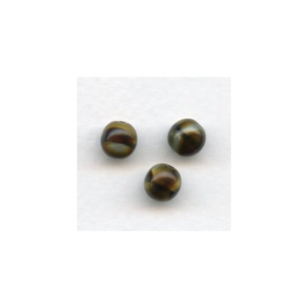 ^Tiger Eye Smooth Round Glass 8mm Beads