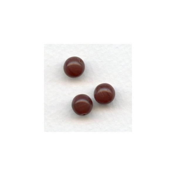 Carnelian Smooth Round Glass 8mm Beads