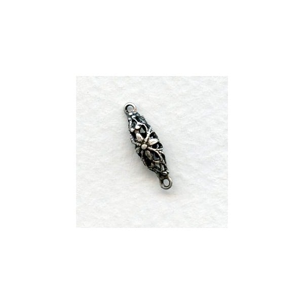Filigree Connector Oval Bead 17mm Oxidized Silver (6)