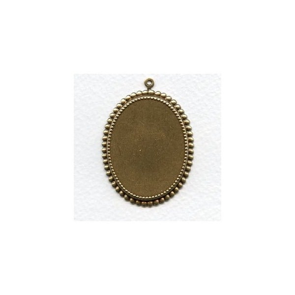 Setting Base with Pendant Loop Oxidized Brass 40x30mm (3)