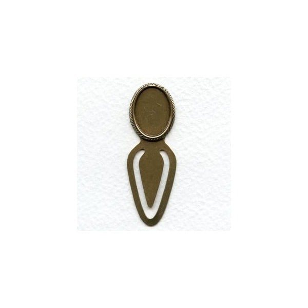 Bookmark Findings with 18x13mm Settings Oxidized Brass (4)