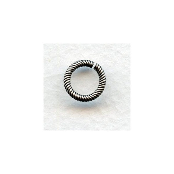 Sturdy Twisted Wire 9mm Jump Rings Oxidized Silver (24)