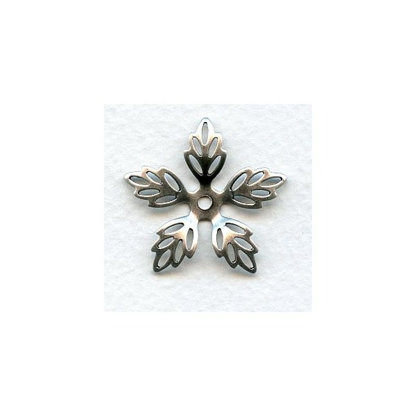 Flower Filigree Oxidized Silver 30mm (6)