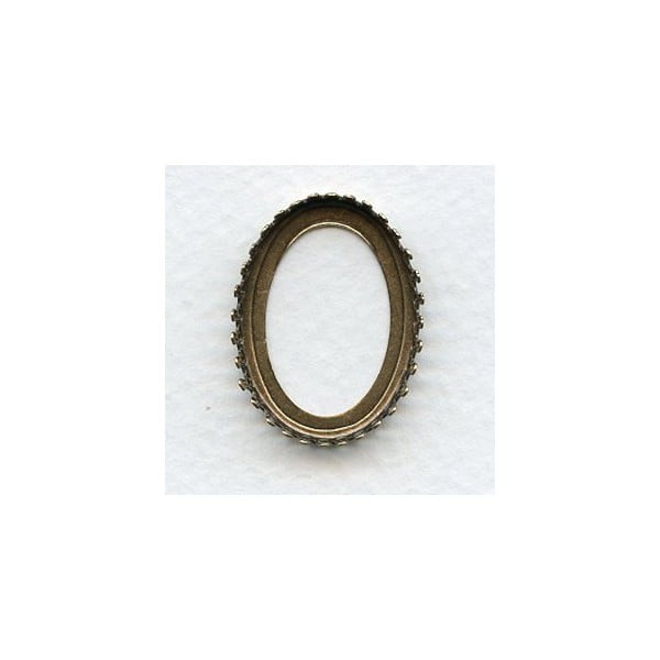 Crown Edge Open Back 25x18mm Settings Oxidized Brass (6)