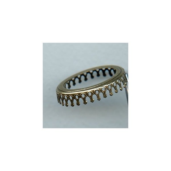Crown Edge Open Back 25x18mm Settings Oxidized Brass (6) - Image 2