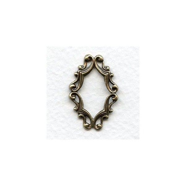 Oval Filigree Framework 29x19mm Oxidized Brass (6)