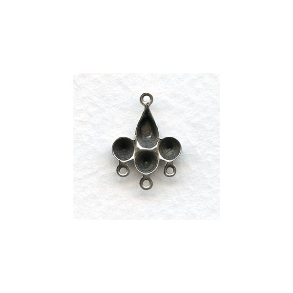 Cluster Settings 23x13mm Oxidized Silver (12)