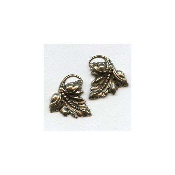 Bead Detail Leaves Oxidized Brass 37mm (1 set)