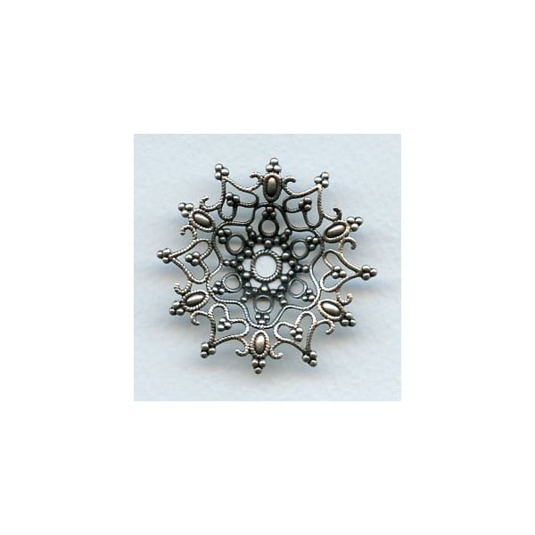 ^Dapt Snowflake Shaped Stamping Oxidized Silver 48mm (1)