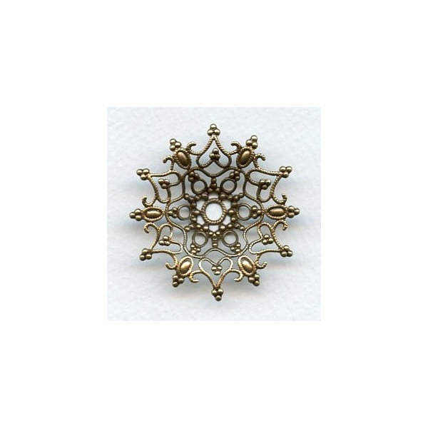 Dapt Snowflake Shaped Stamping Oxidized Brass 48mm (1)