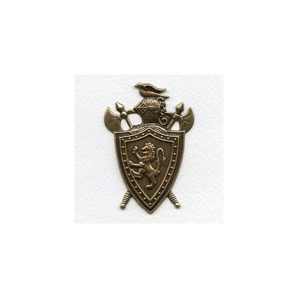 Medieval Knights Crest Oxidized Brass 65mm (1)
