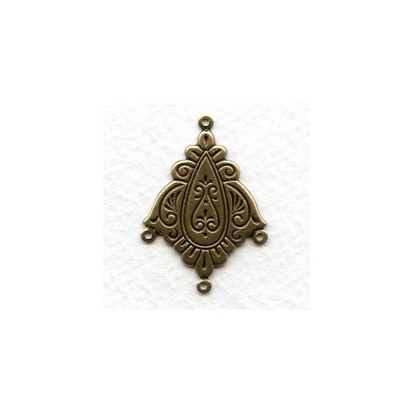Versatile Ornate Connectors Oxidized Brass (6)
